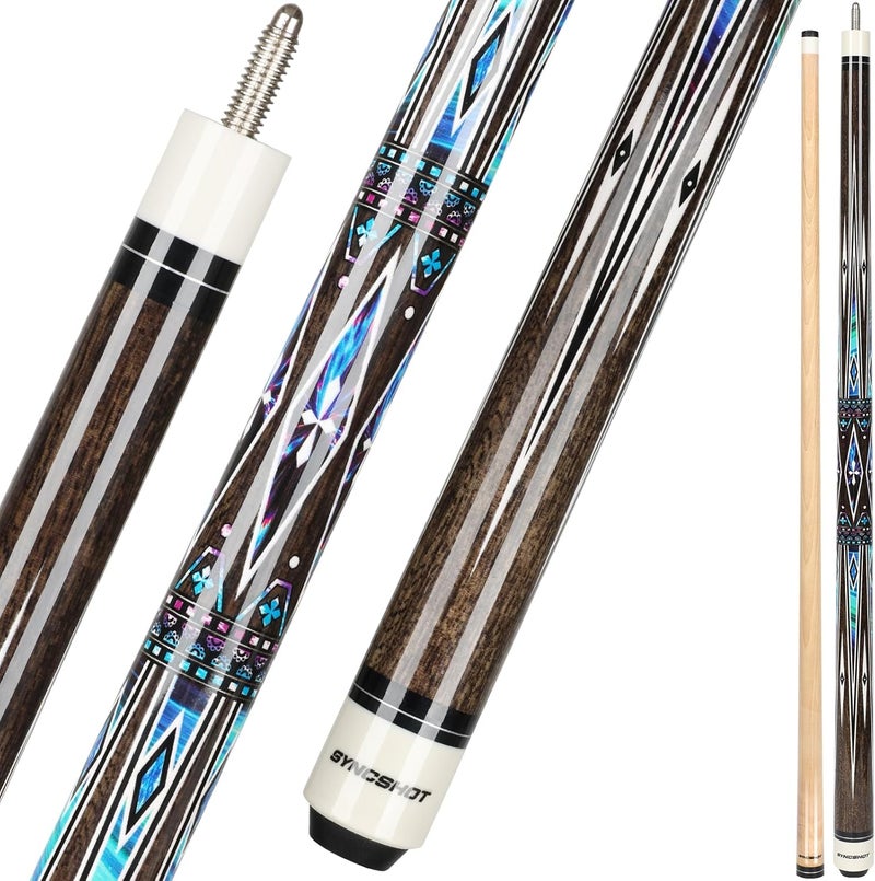 SYNCSHOT Store Pool Cues Set of 5 / 1, Pool Sticks for Adults 58 Inch 18 19 20 21Oz Maple Wood Billiards Cue Sticks, 5 Different Colors For Professional Billiard Players Bars Home Hall Table Sport - Image 1